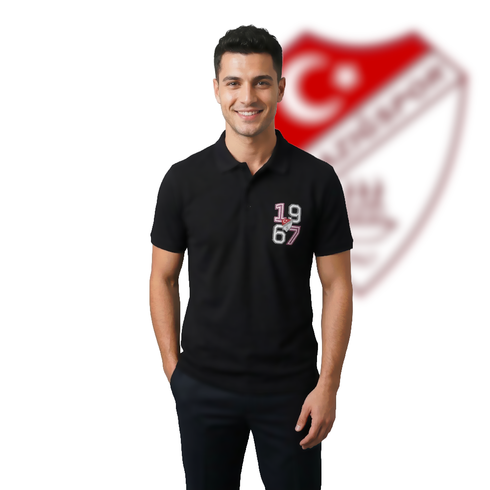 1967 Efsanesi" Siyah Polo Tshirt